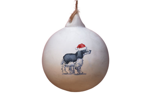 Sprocker Black & White Ceramic Bauble